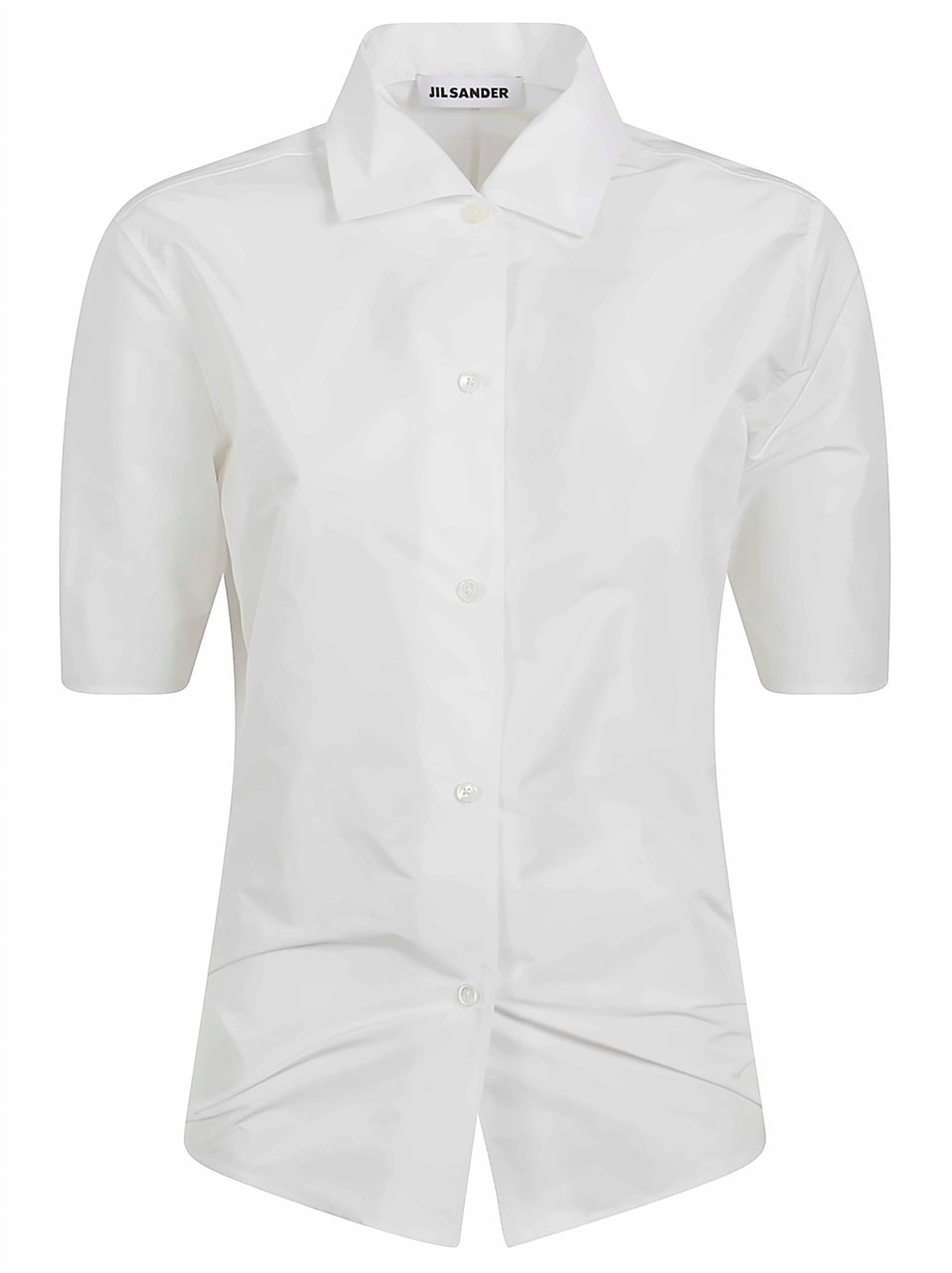 Jil Sander Crisp White Structured Short Sleeve Shirt Wit