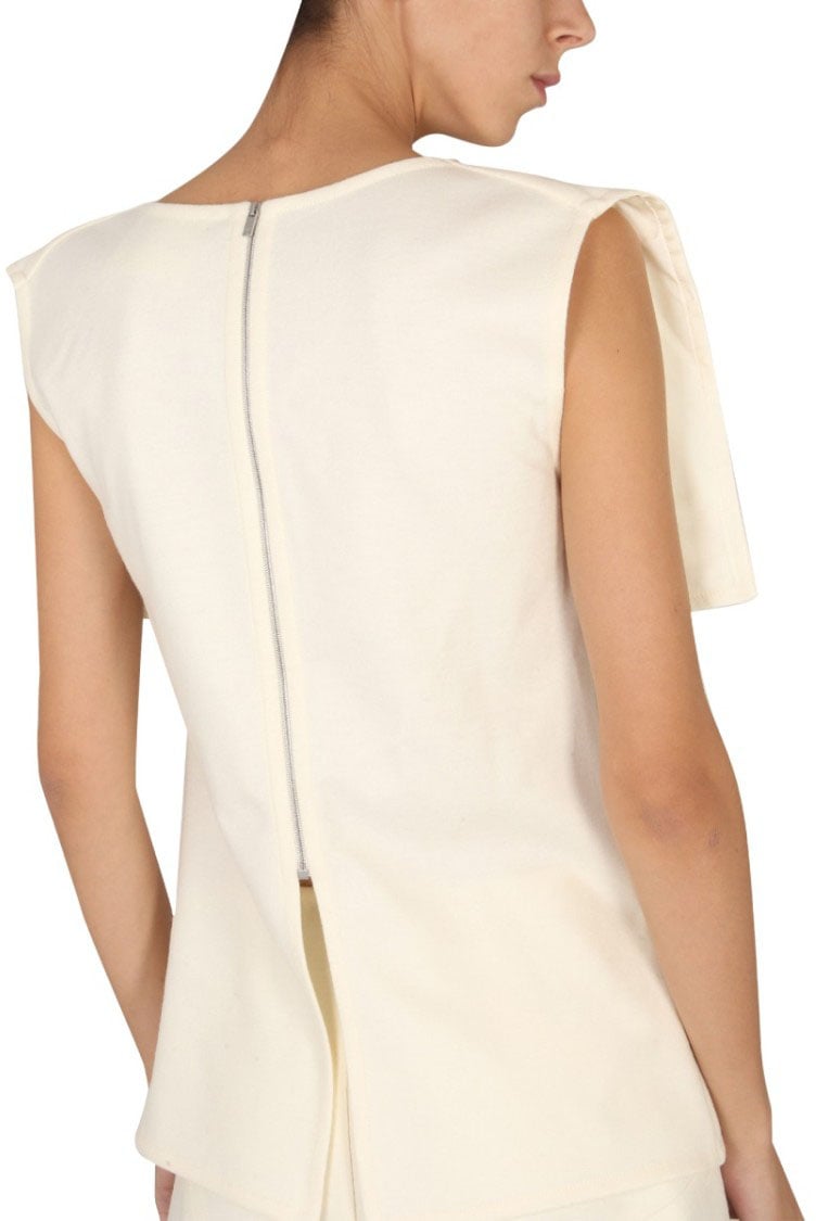 Jil Sander Structured Wool Top Neutraal