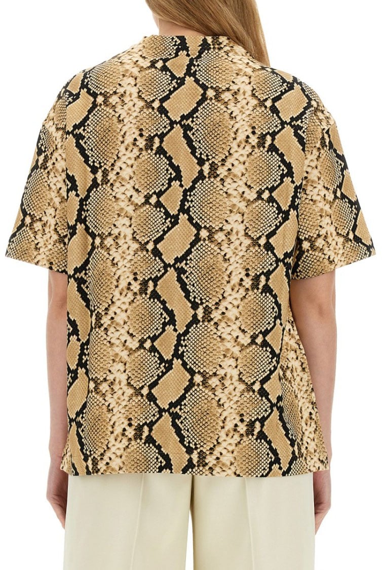 Jil Sander Relaxed Fit T-Shirt With Snake Skin Motif Bruin