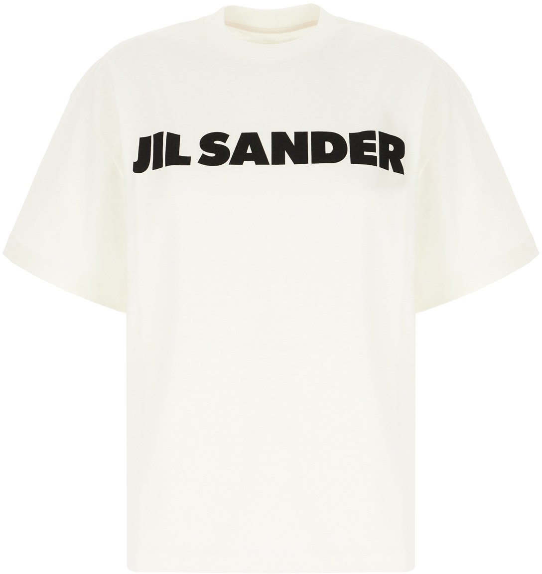 Jil Sander Jil Sander Ivory cotton oversize t-shirt Neutraal