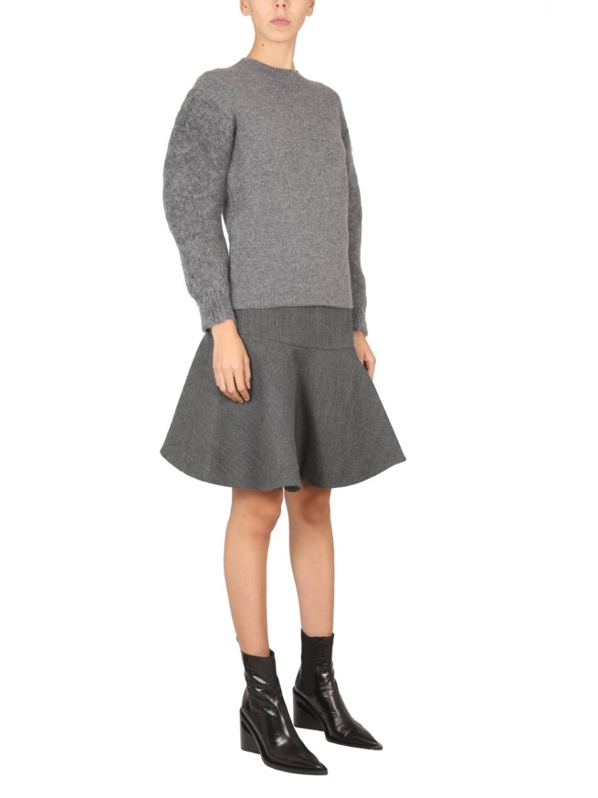 Jil Sander Textured Grey Knit Sweater Grijs