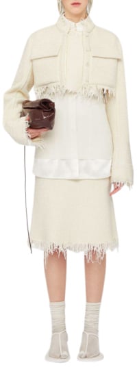 Jil Sander Ls Knitted Crop Jacket Beige Beige