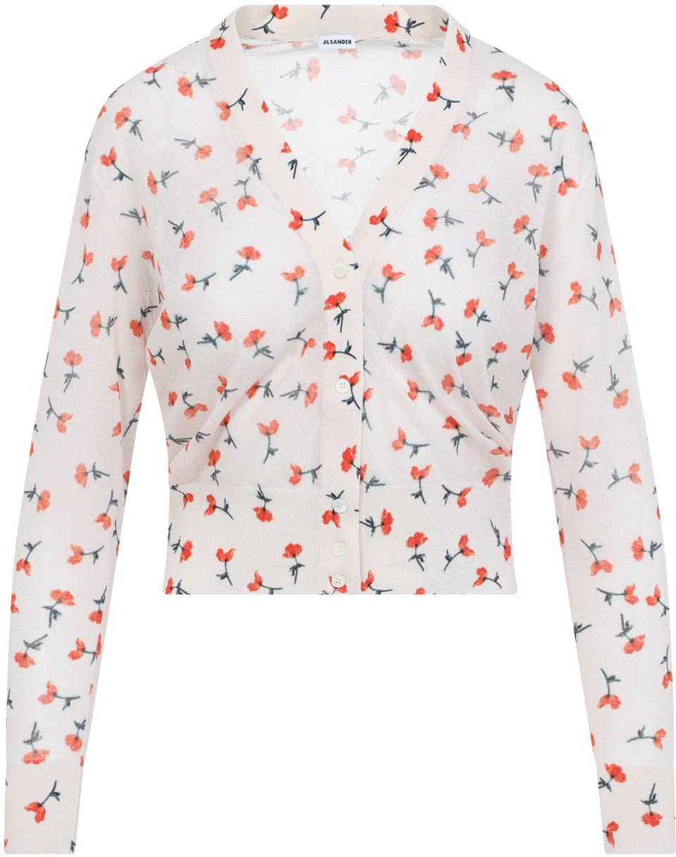 Jil Sander V-Neck Cotton Cardigan Divers