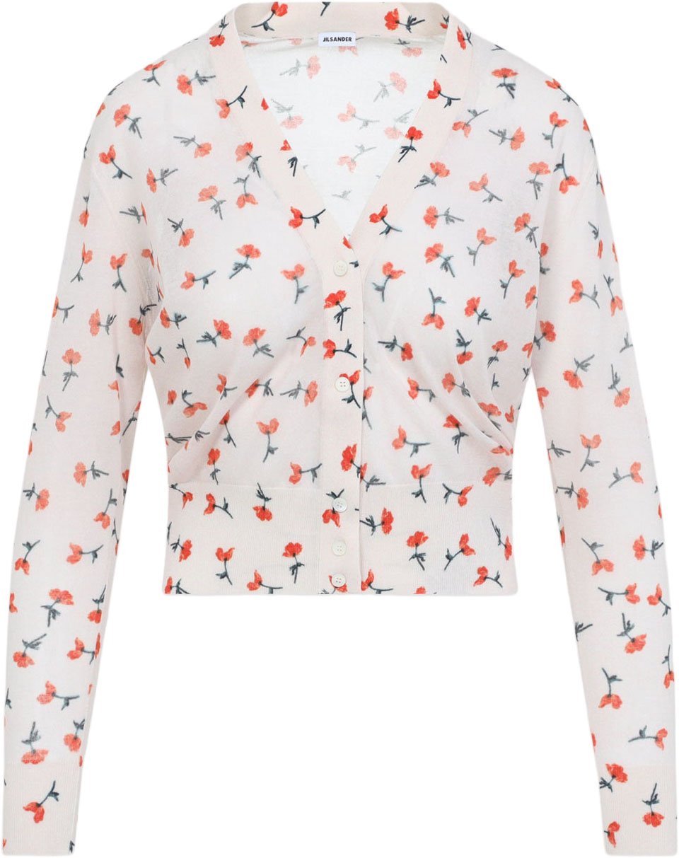 Jil Sander V-Neck Cotton Cardigan Divers
