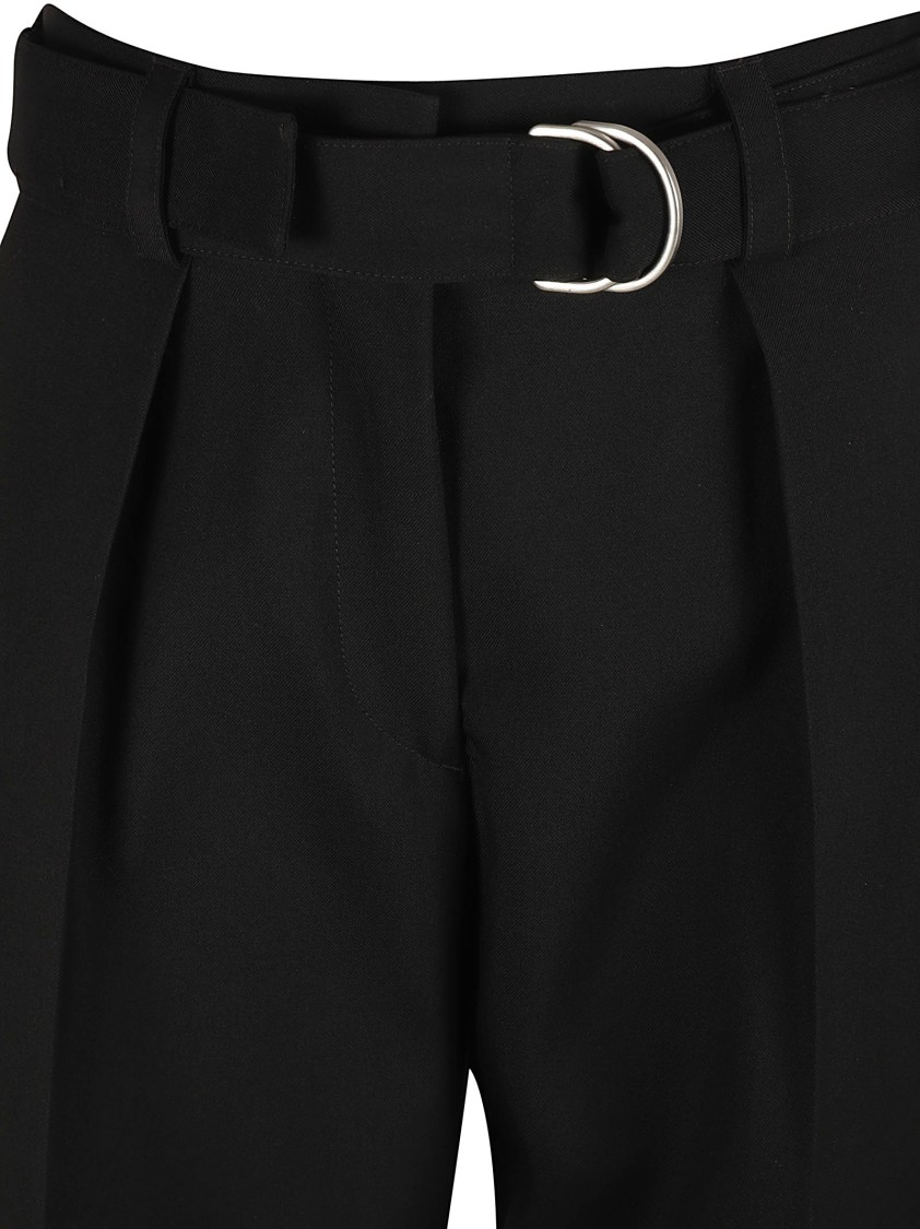 Jil Sander High-Waisted Tailored Trousers With Belt Detail Zwart