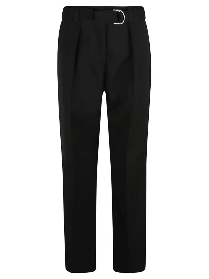 Jil Sander High-Waisted Tailored Trousers With Belt Detail Zwart