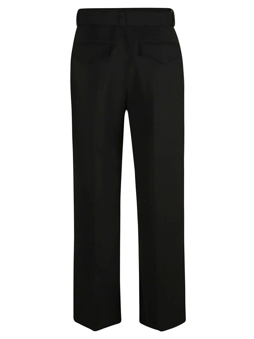 Jil Sander High-Waisted Tailored Trousers With Belt Detail Zwart