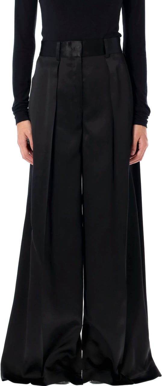 Jil Sander Satin Palazzo pants Zwart