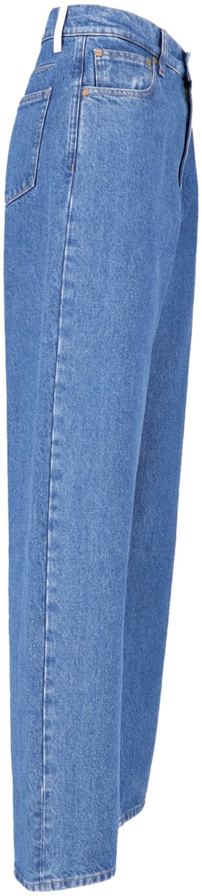 Jil Sander Blue Mid-Rise Straight-Leg Denim Jeans Blauw