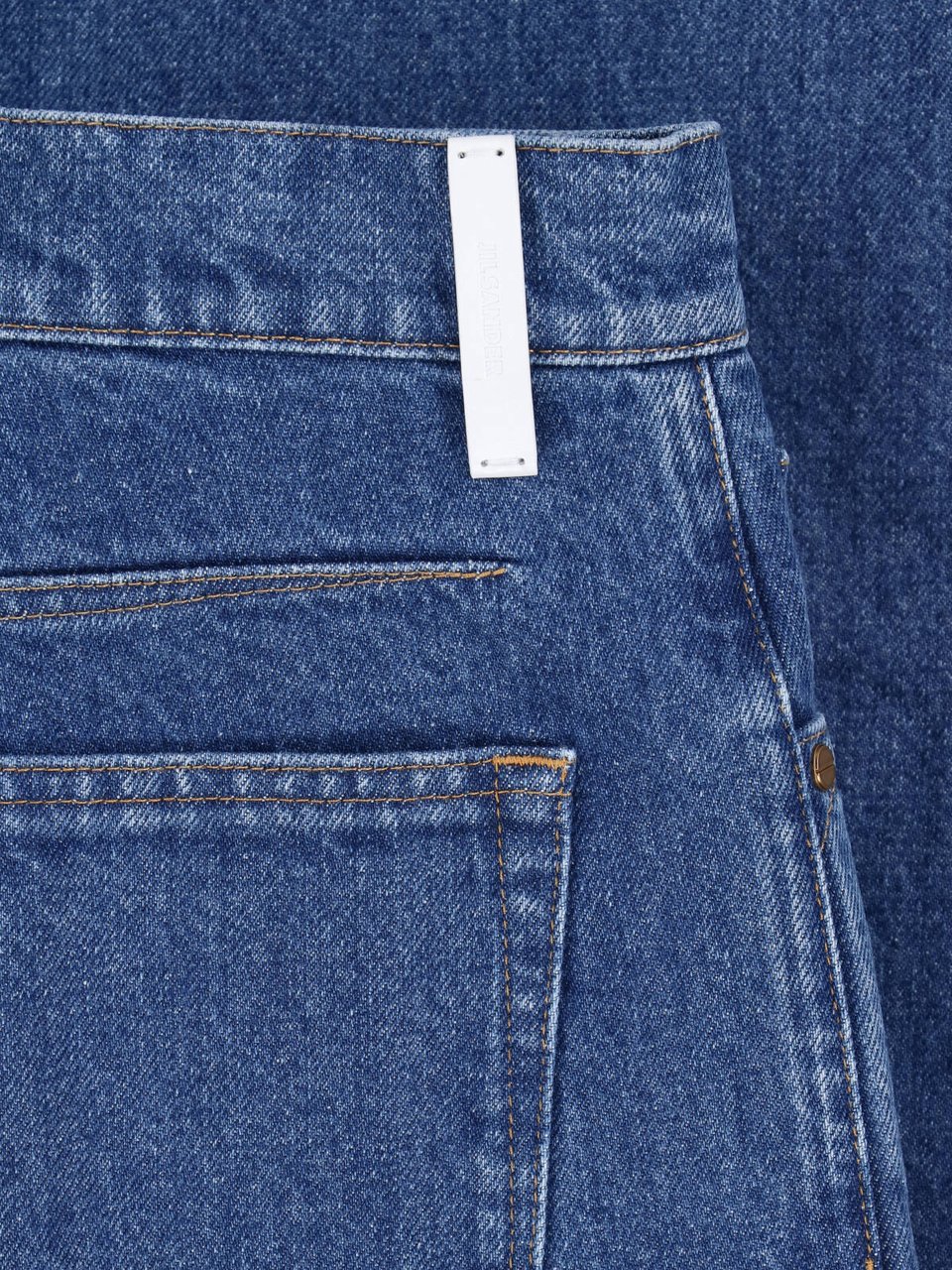 Jil Sander Blue Mid-Rise Straight-Leg Denim Jeans Blauw