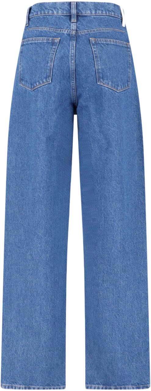 Jil Sander Blue Mid-Rise Straight-Leg Denim Jeans Blauw