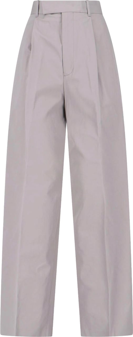 Jil Sander Grey High-Waisted Tailored Cotton Trousers Grijs