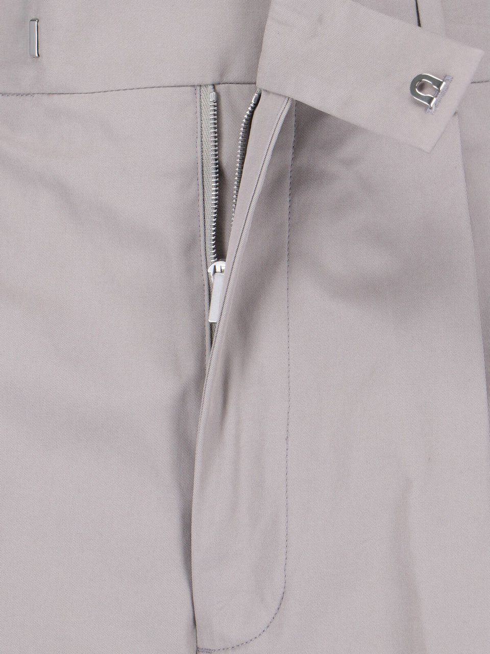 Jil Sander Grey High-Waisted Tailored Cotton Trousers Grijs