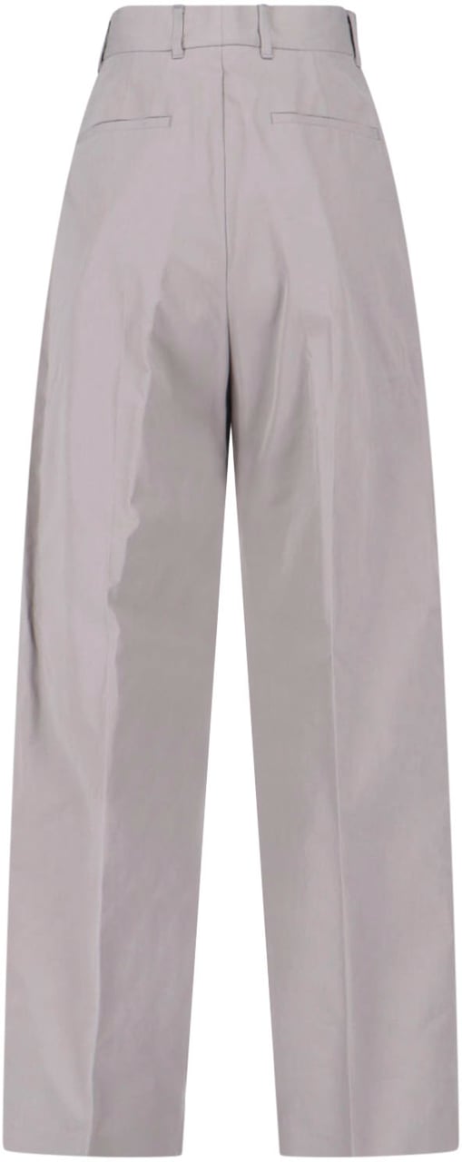Jil Sander Grey High-Waisted Tailored Cotton Trousers Grijs