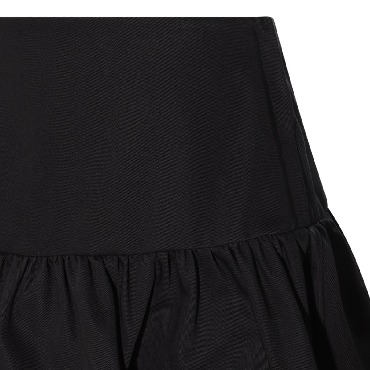 Jil Sander Pleated Cotton Midi Skirt With High Waist And Elasticized Inserts Zwart