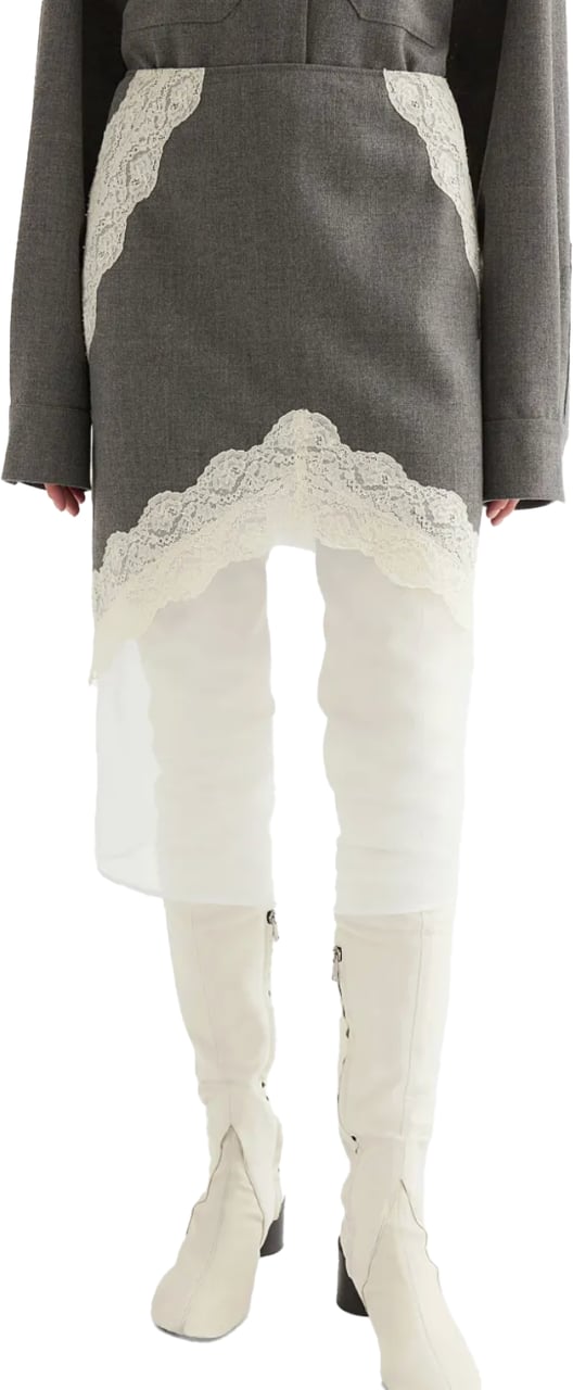 Jil Sander Lace Skirt Grey Grijs