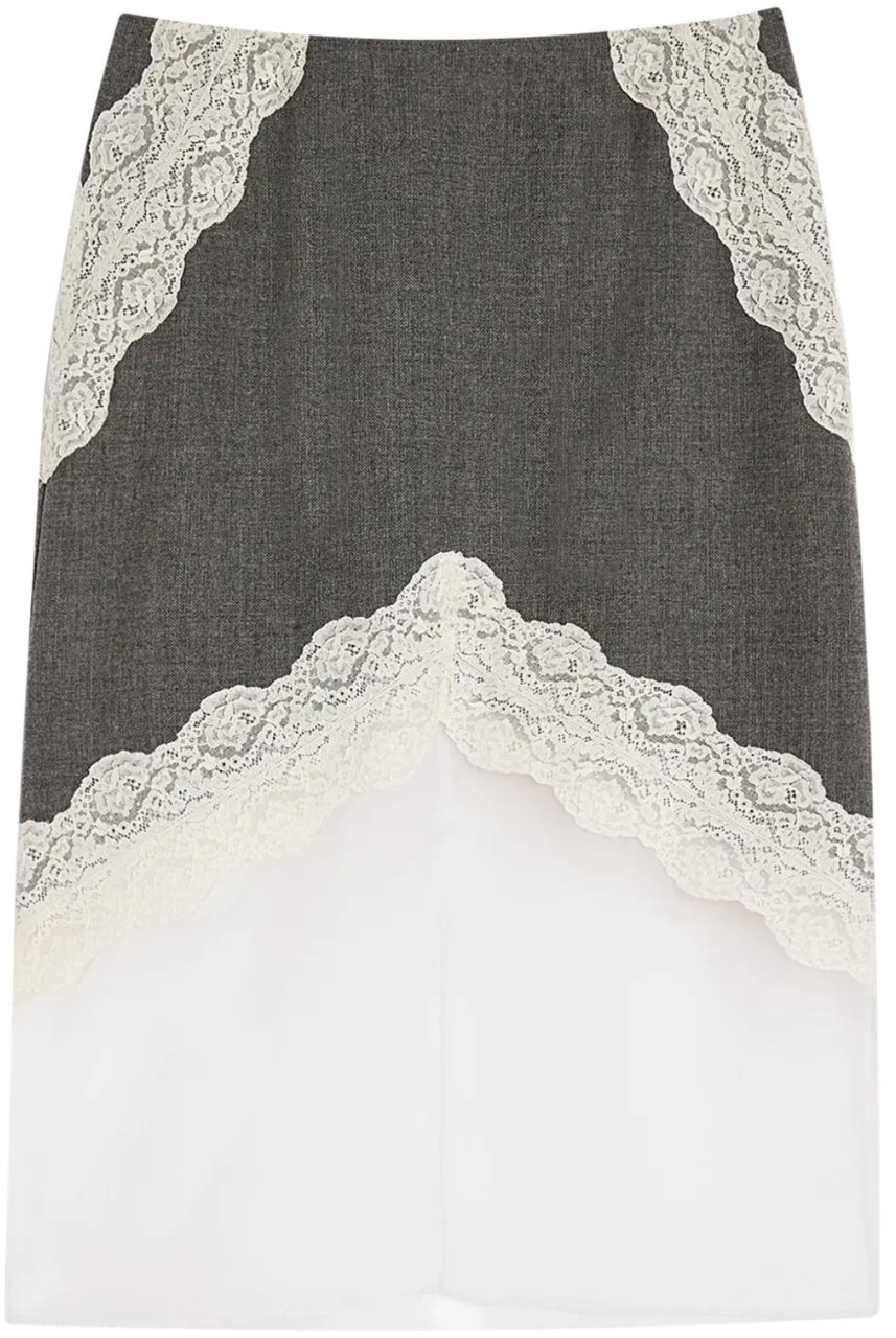 Jil Sander Lace Skirt Grey Grijs