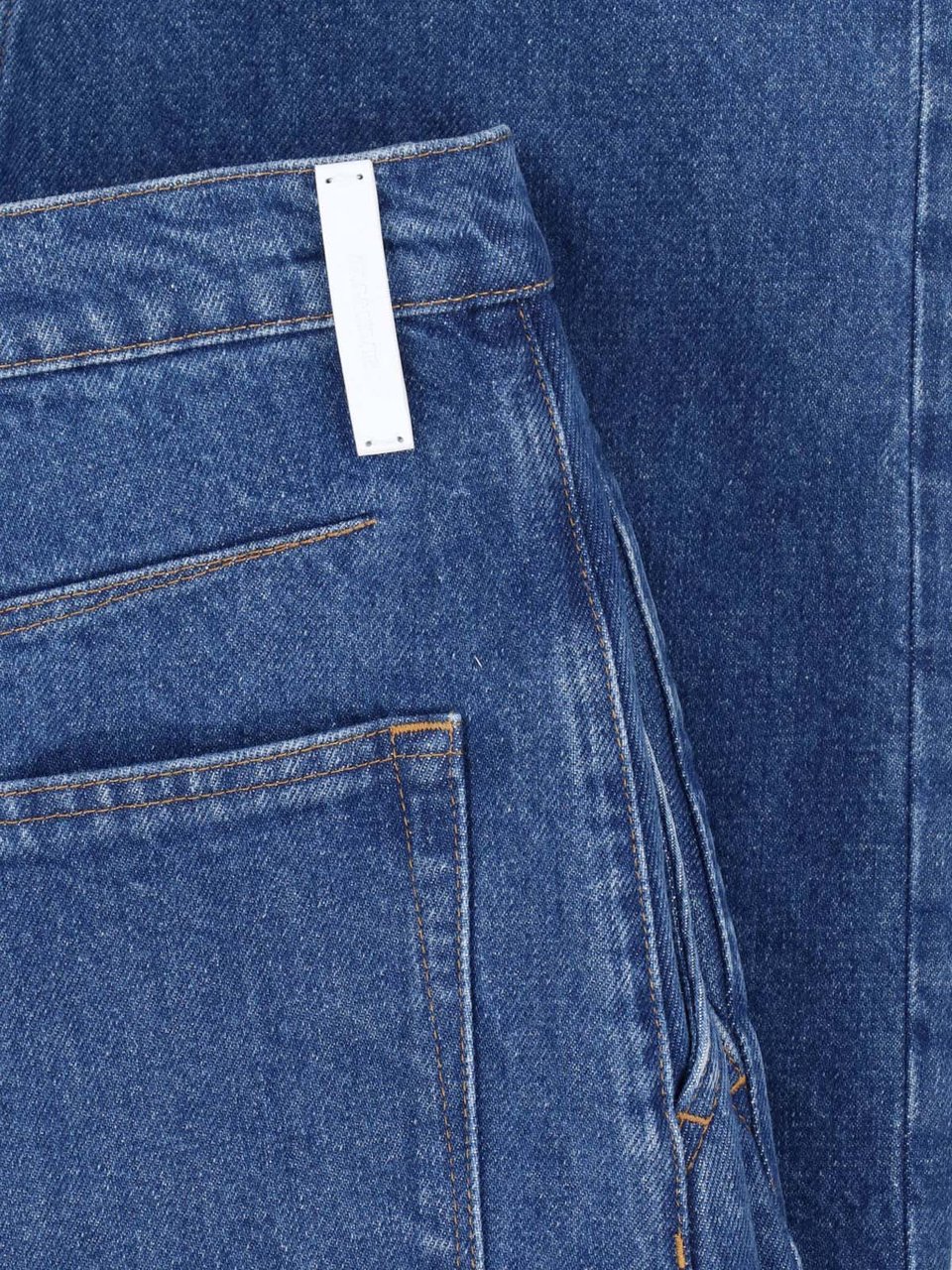 Jil Sander Blue Midi Front Slit Denim Skirt Blauw
