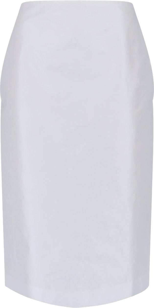 Jil Sander White Midi Mid-Rise Tailored Skirt Wit
