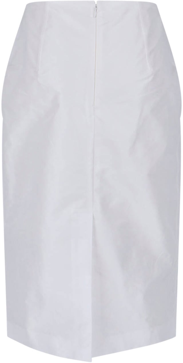 Jil Sander White Midi Mid-Rise Tailored Skirt Wit