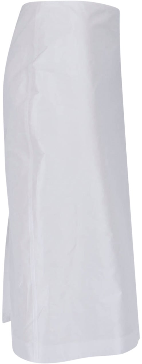 Jil Sander White Midi Mid-Rise Tailored Skirt Wit