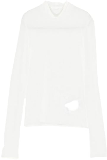 Jil Sander Top High Neck Long Sleeve White Wit