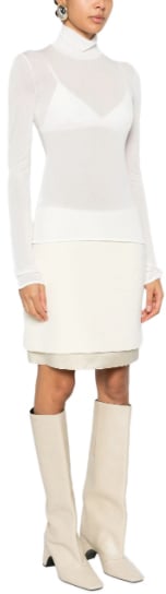 Jil Sander Top High Neck Long Sleeve White Wit