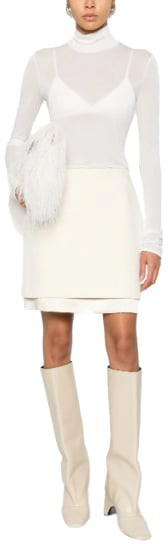 Jil Sander Top High Neck Long Sleeve White Wit