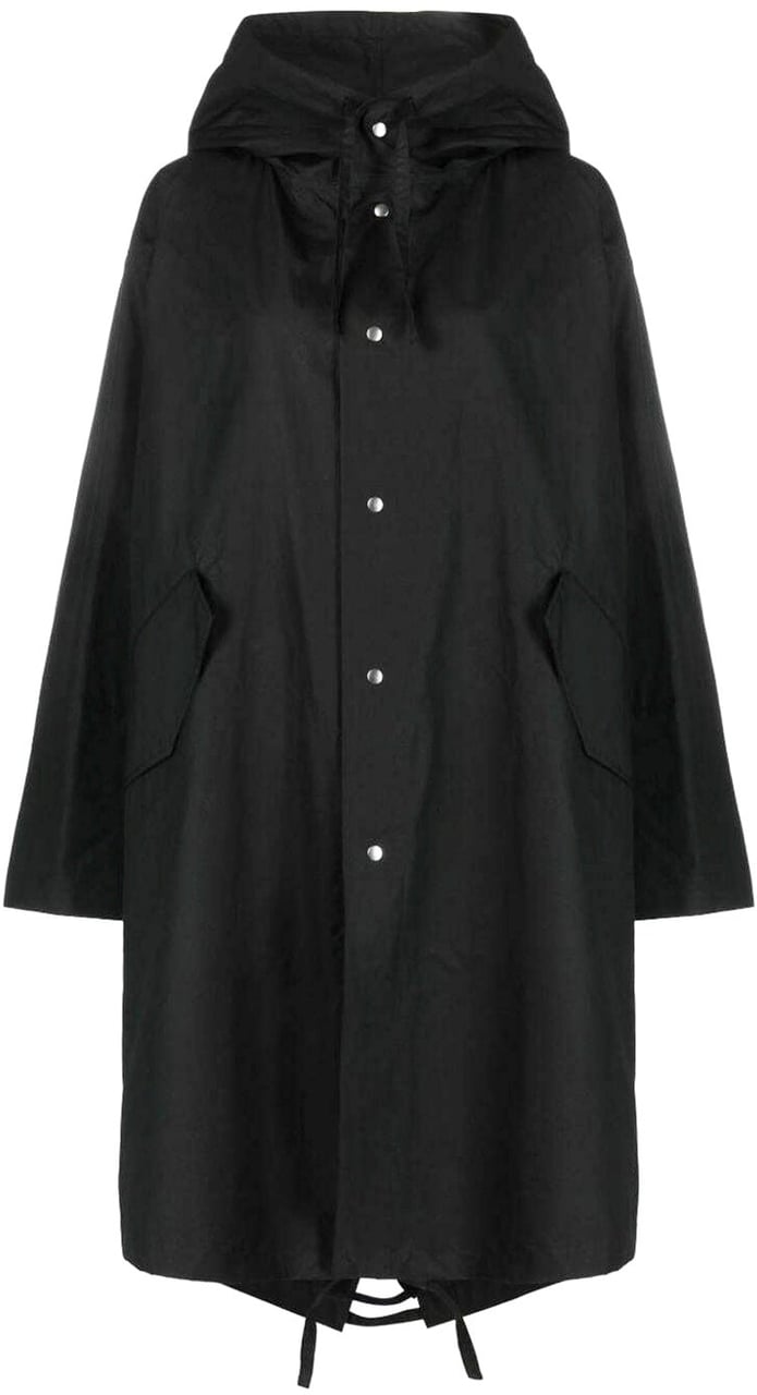 Jil Sander Jil Sander Mid-Length Cotton Hooded Parka Zwart