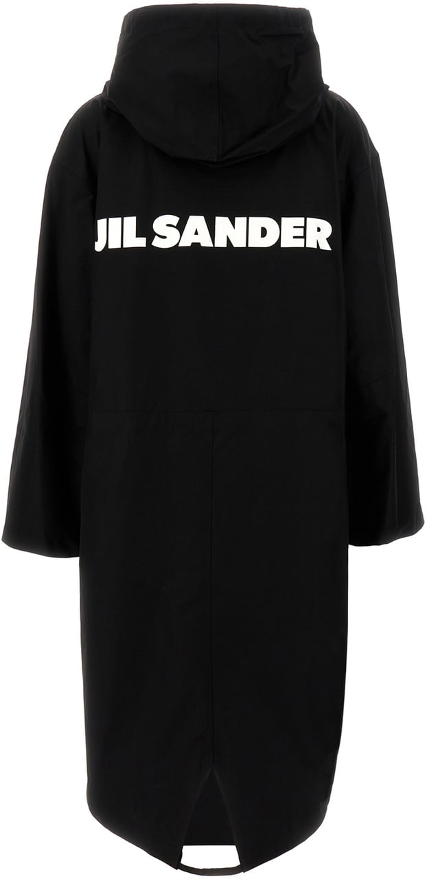 Jil Sander Jil Sander Black cotton oversize parka Zwart