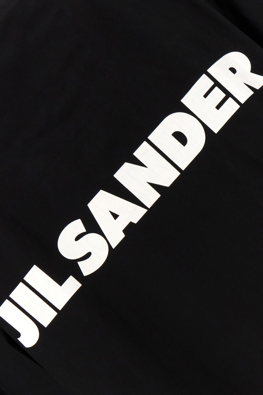 Jil Sander Jil Sander Black cotton oversize parka Zwart