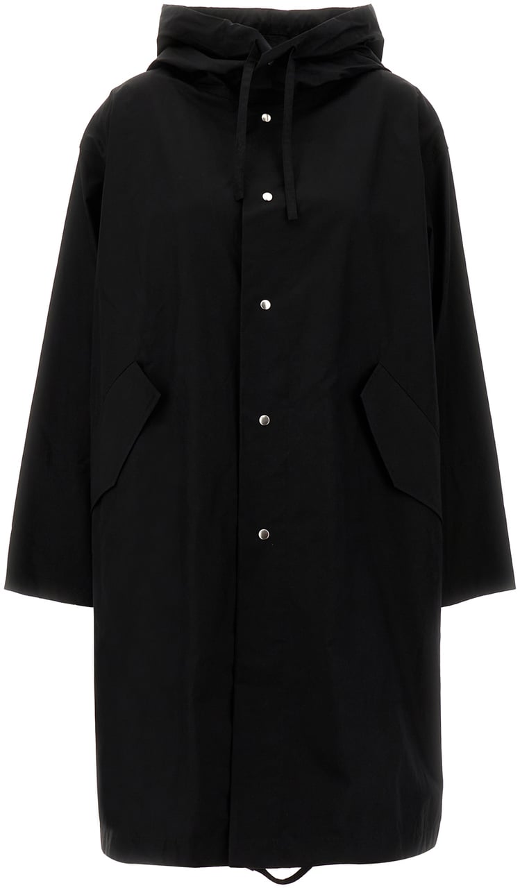 Jil Sander Jil Sander Black cotton oversize parka Zwart