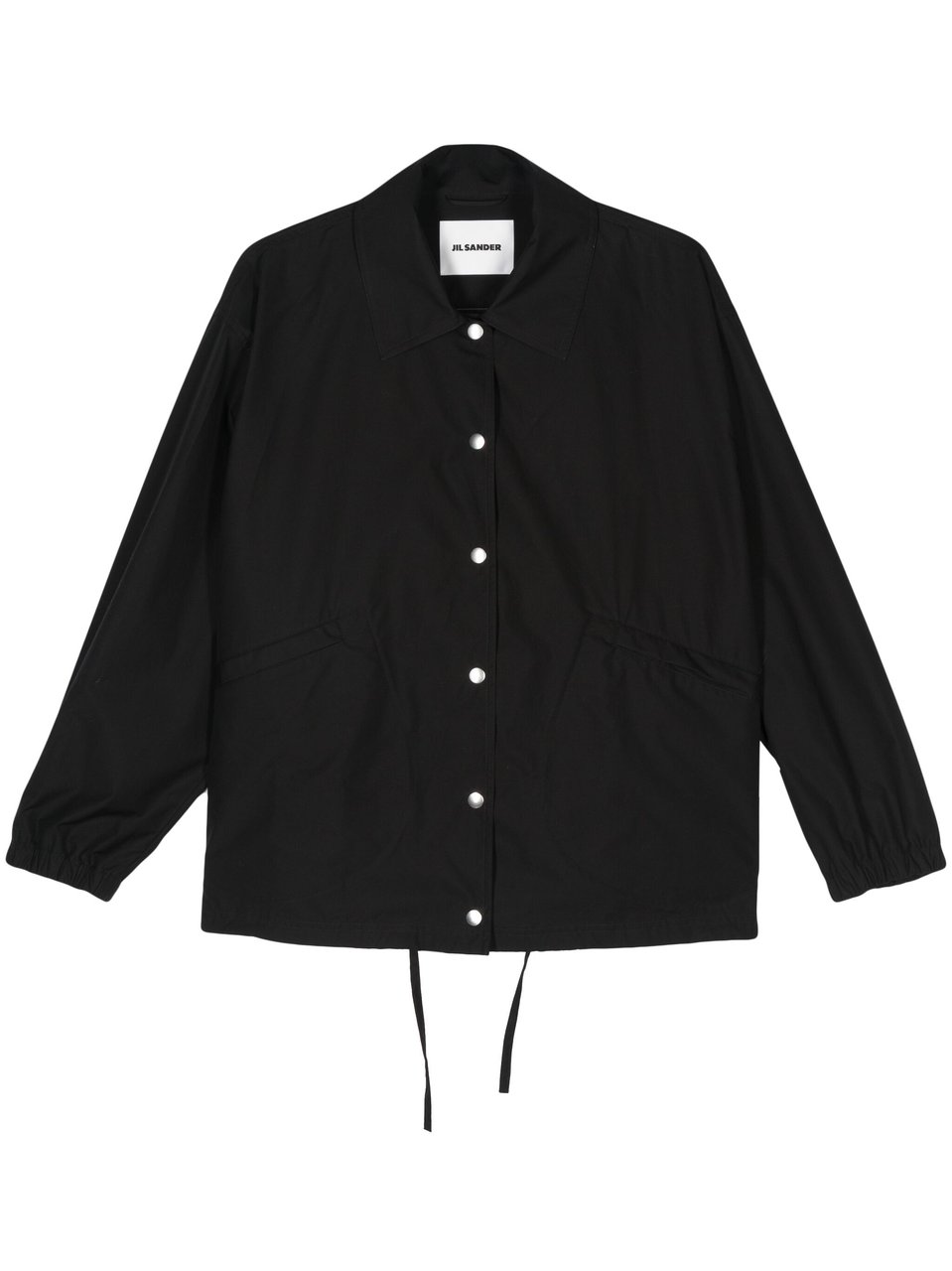 Jil Sander Black Blouson Boxy Cotton Jacket Zwart