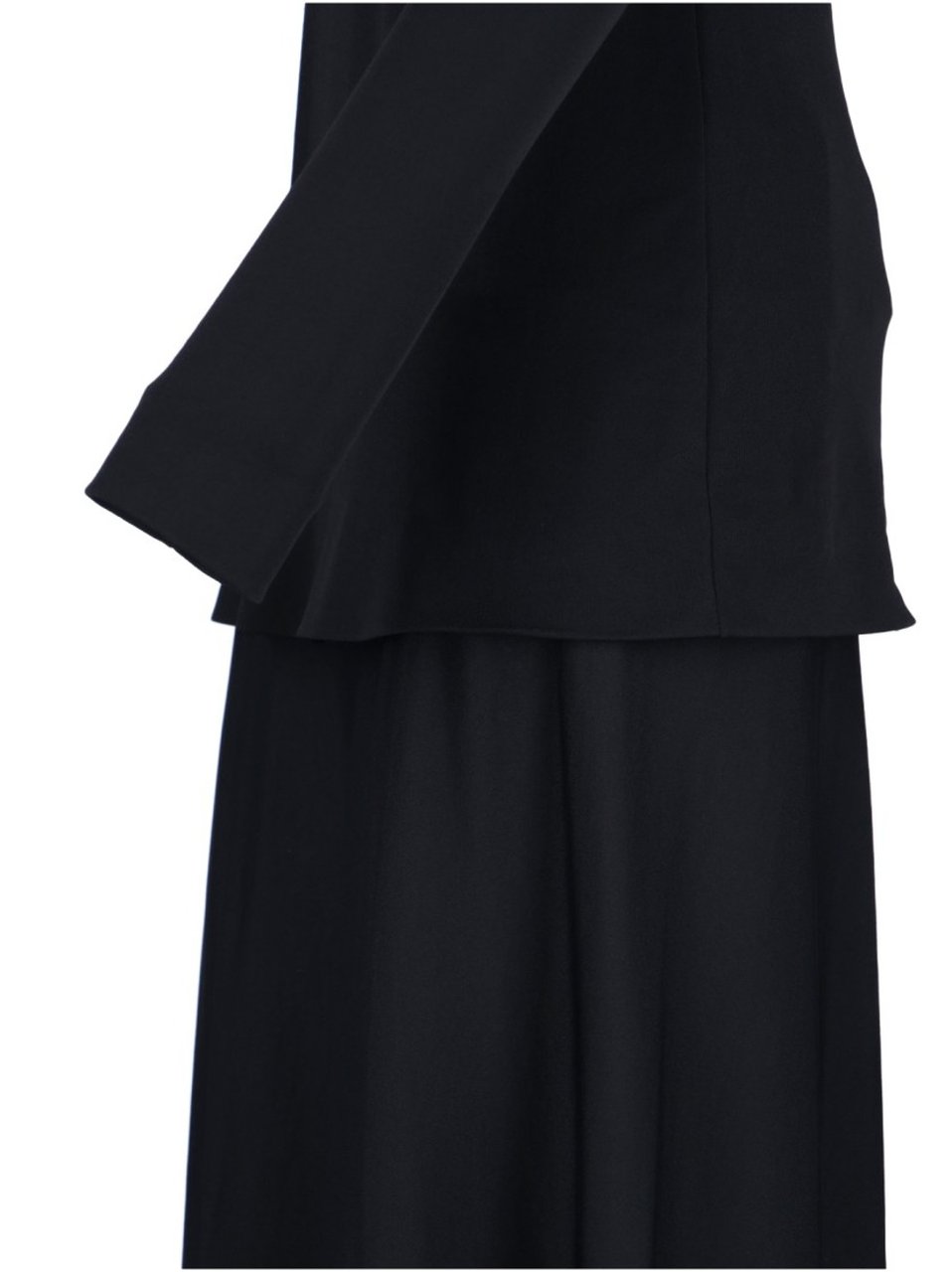 Jil Sander Black Layered Midi Dress Zwart