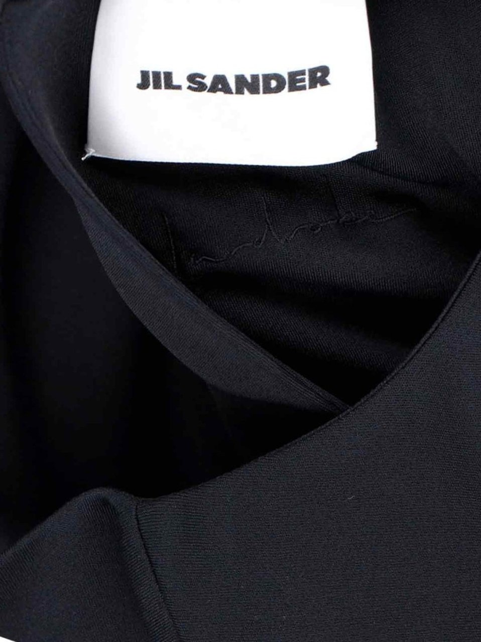 Jil Sander Black Layered Midi Dress Zwart