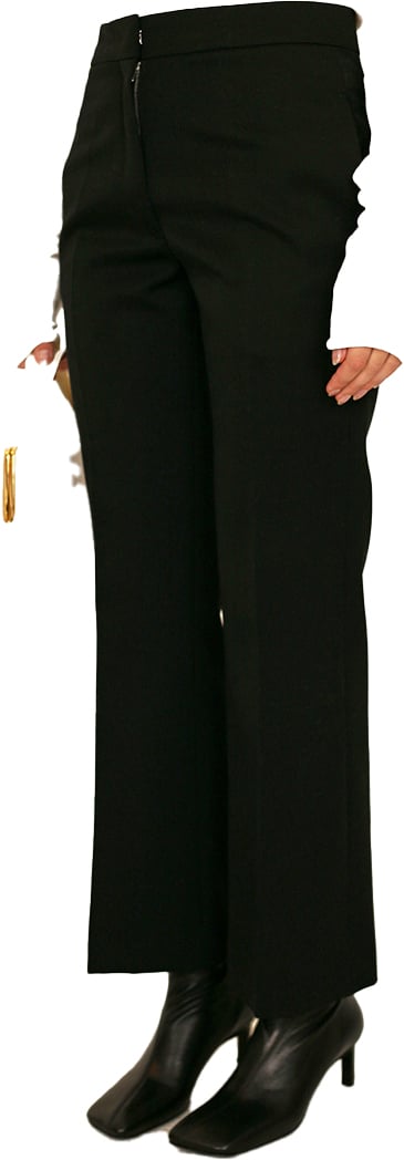 Jil Sander Compact Wool Grain De Poudre Trouser 01 Black Zwart