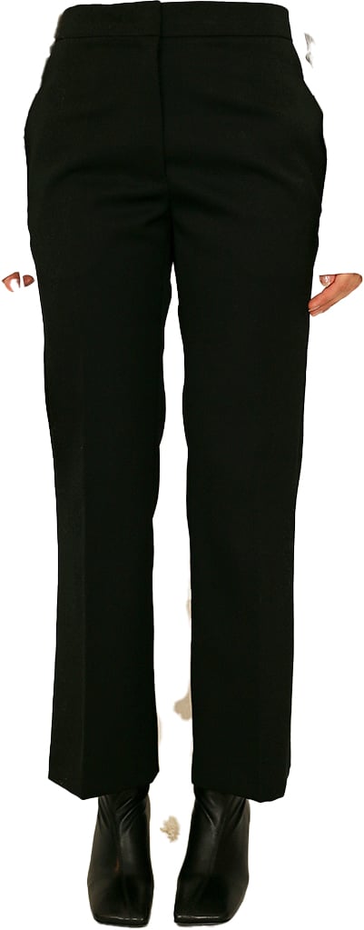 Jil Sander Compact Wool Grain De Poudre Trouser 01 Black Zwart