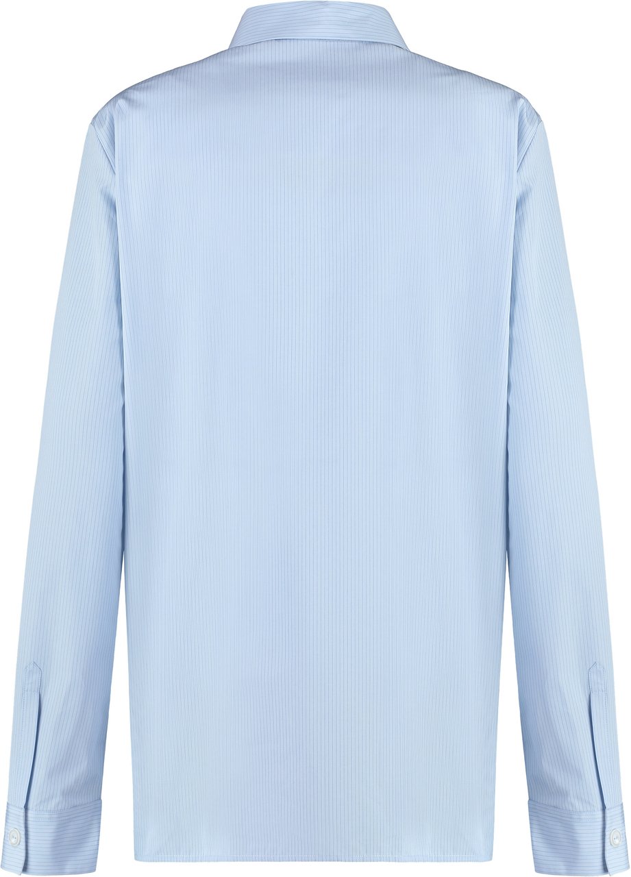 Jil Sander Striped cotton shirt Lichtblauw