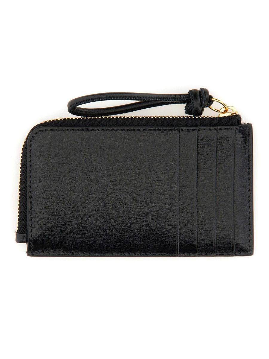 Jil Sander Black Portamonete A Busta Leather Wallet Zwart