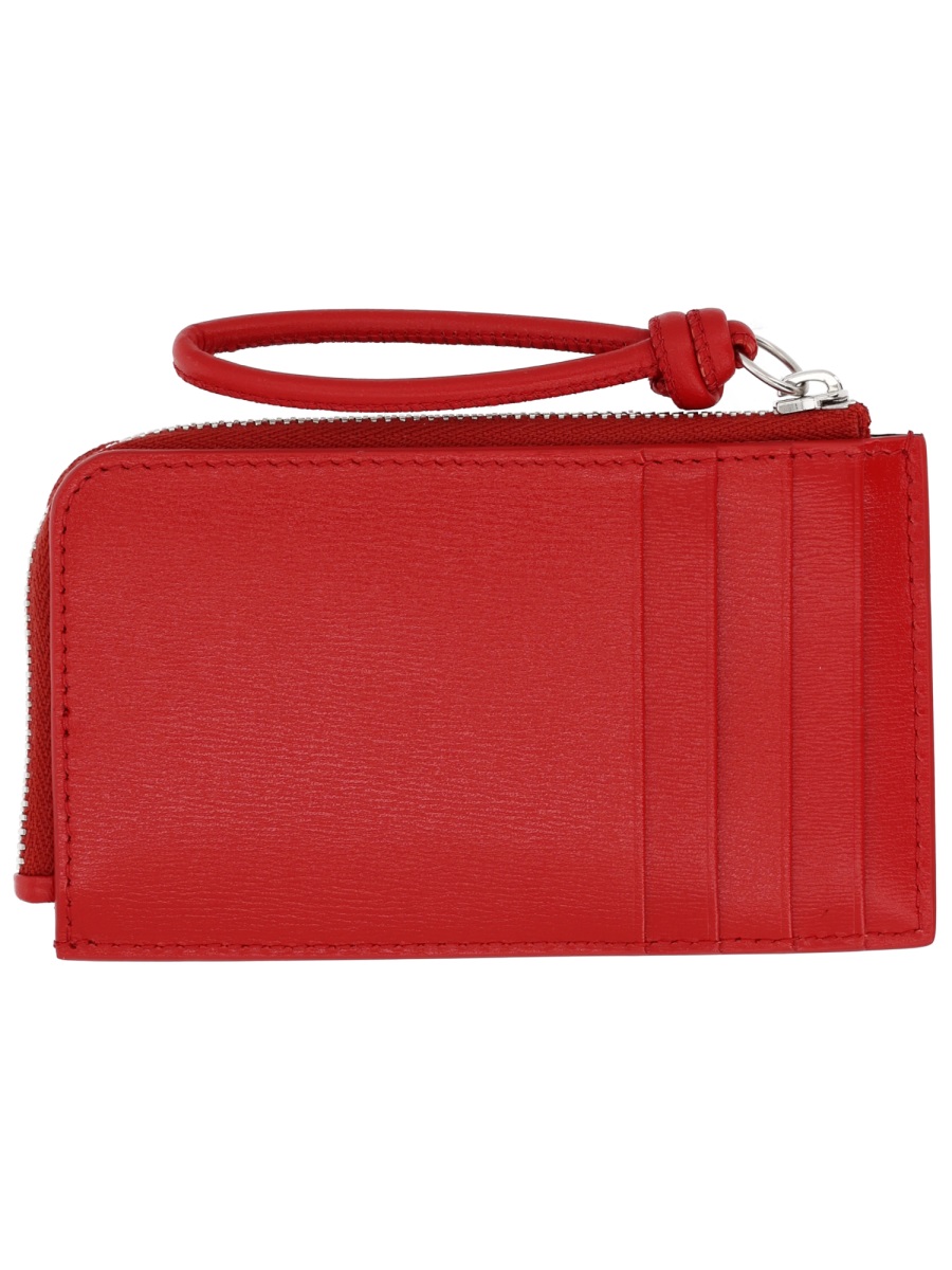 Jil Sander Giro Zip-Around Card Wallet Rood