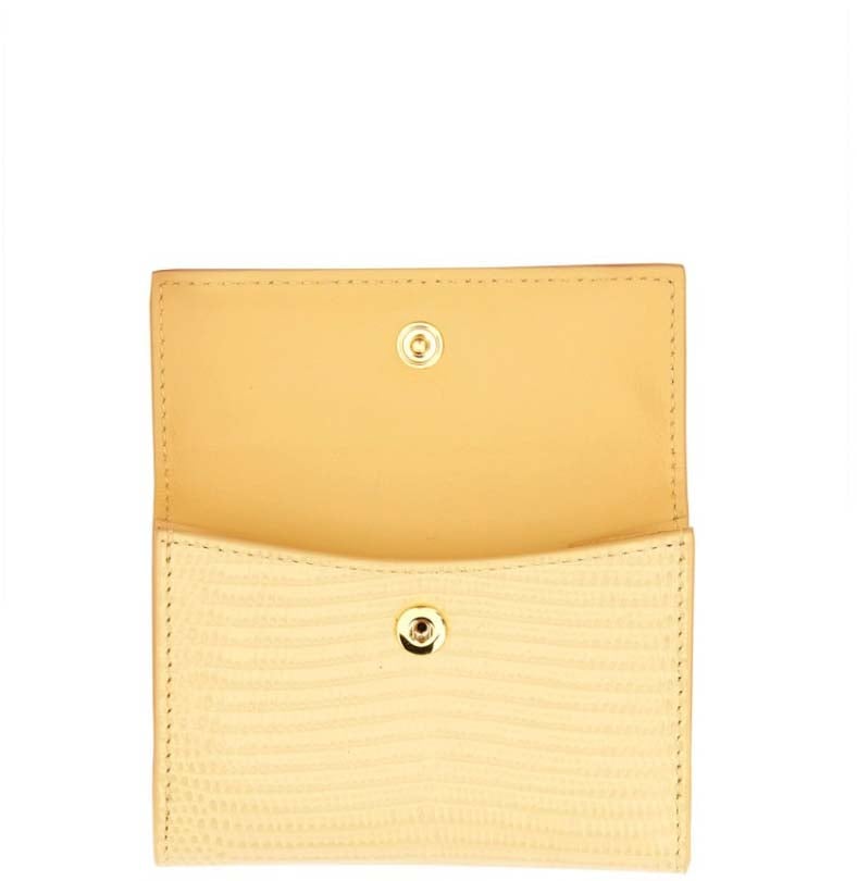 Jil Sander "Baby" Textured Leather Wallet Geel