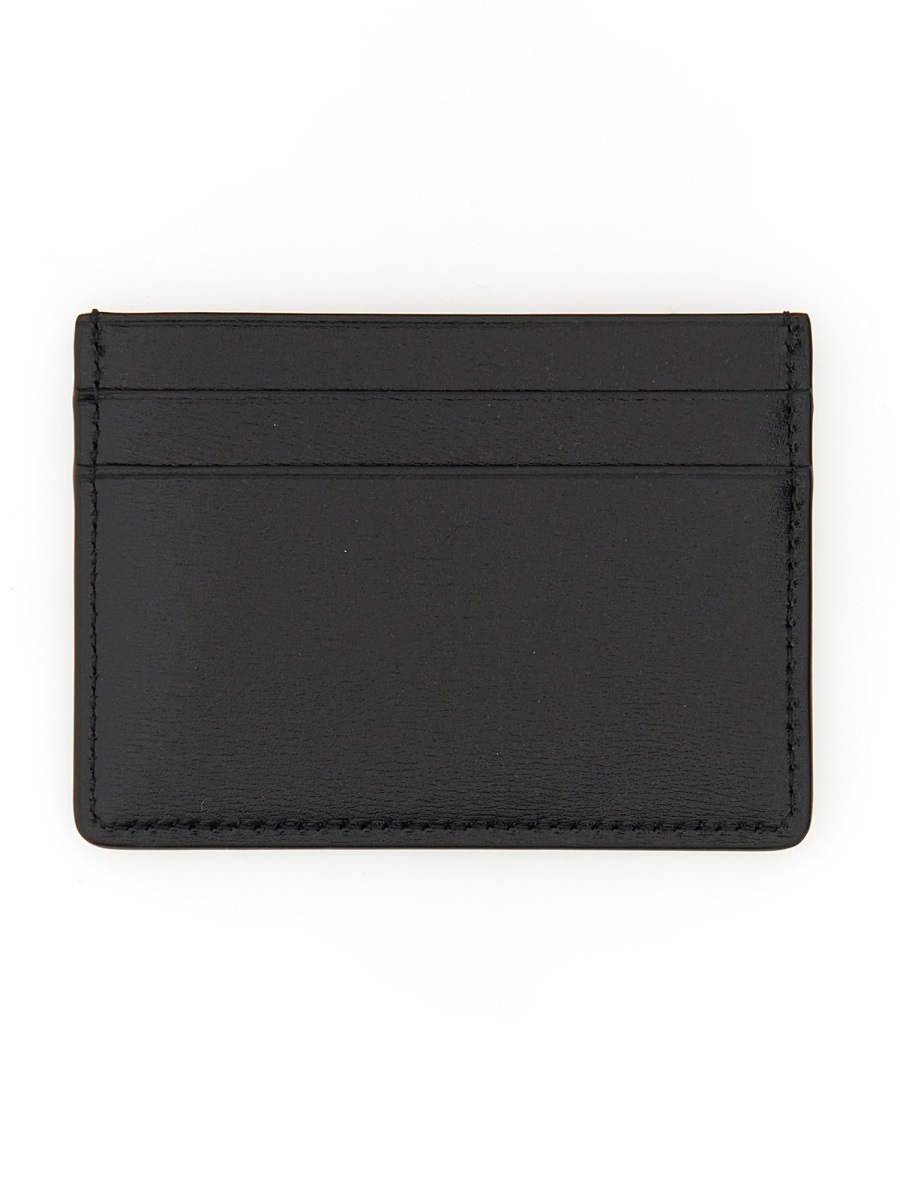 Jil Sander Minimalist Multiple Slots Leather Card Holder Zwart
