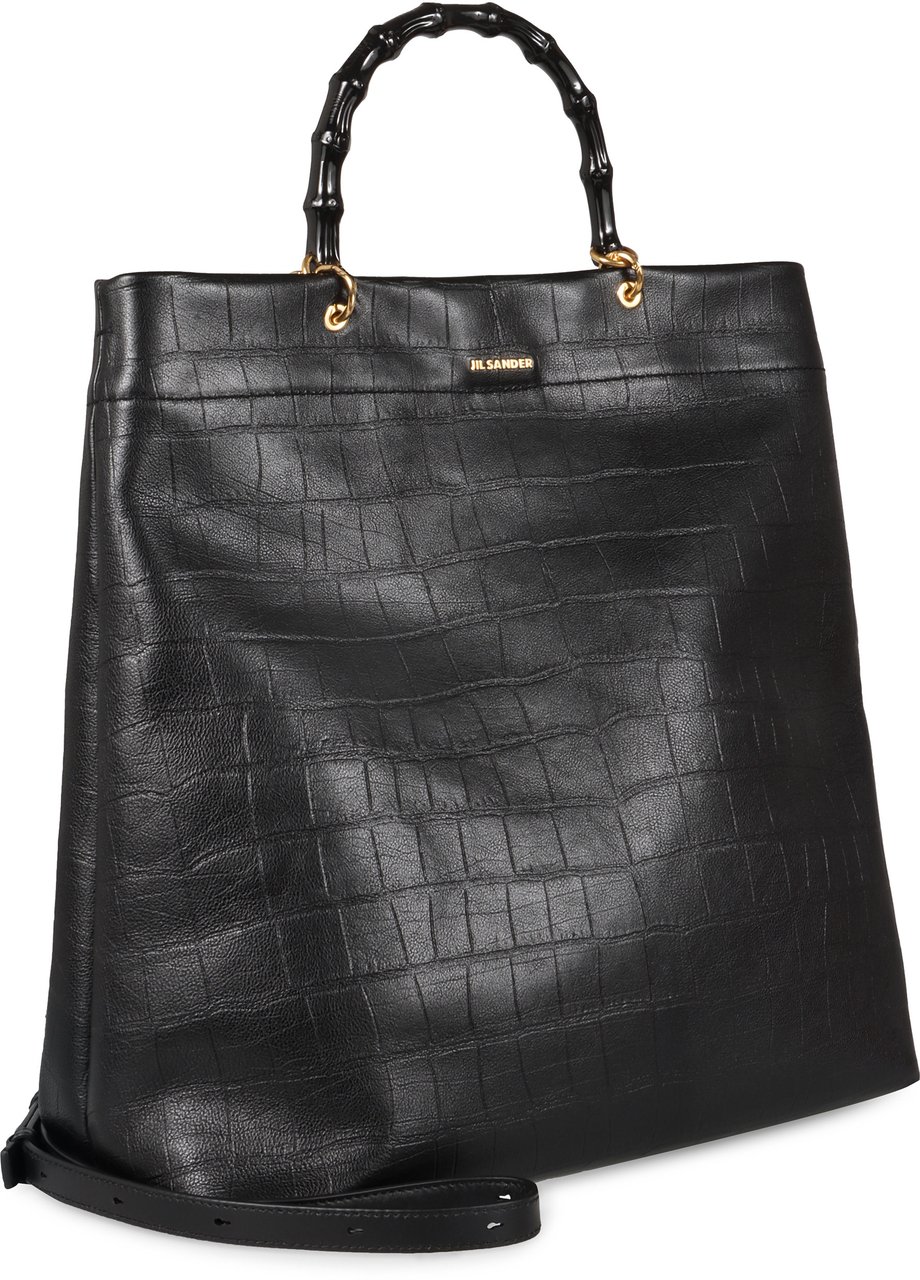 Jil Sander Leather tote Zwart