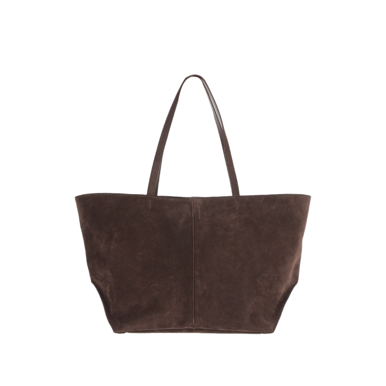 Jil Sander Brown Suede Tote Bag With Leather Handles Bruin
