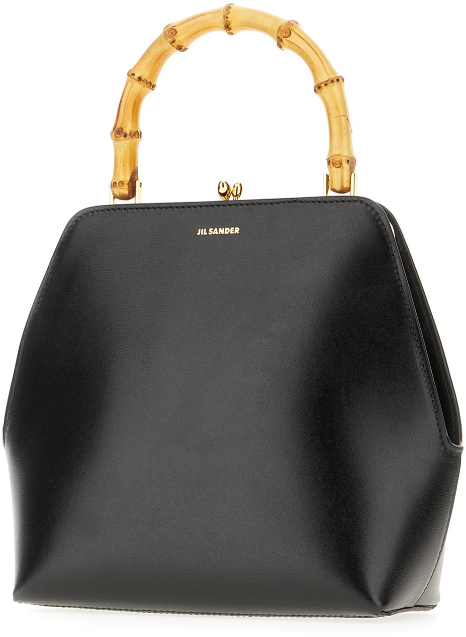 Jil Sander Jil Sander Black leather Goji handbag Zwart