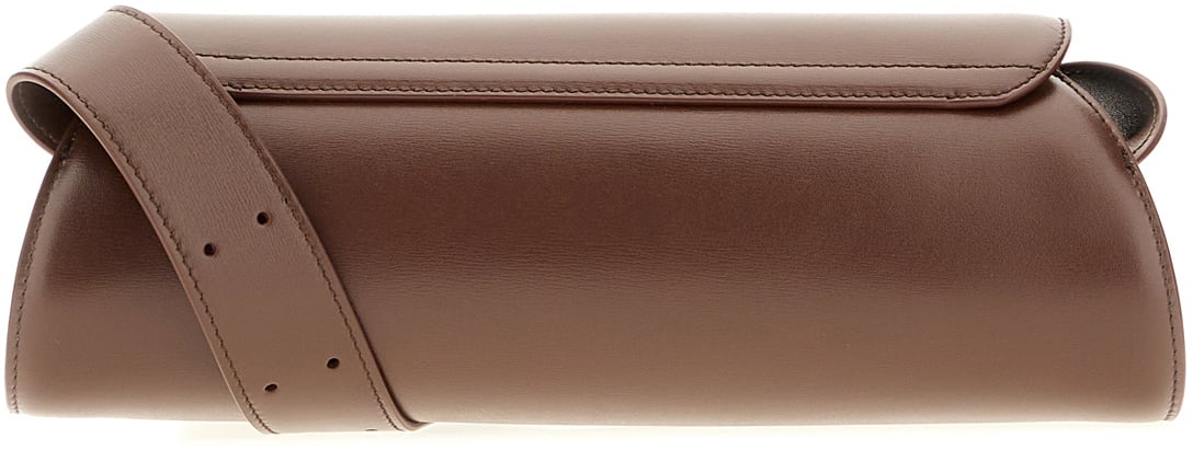 Jil Sander Chocolate leather small Cannolo shoulder bag Bruin