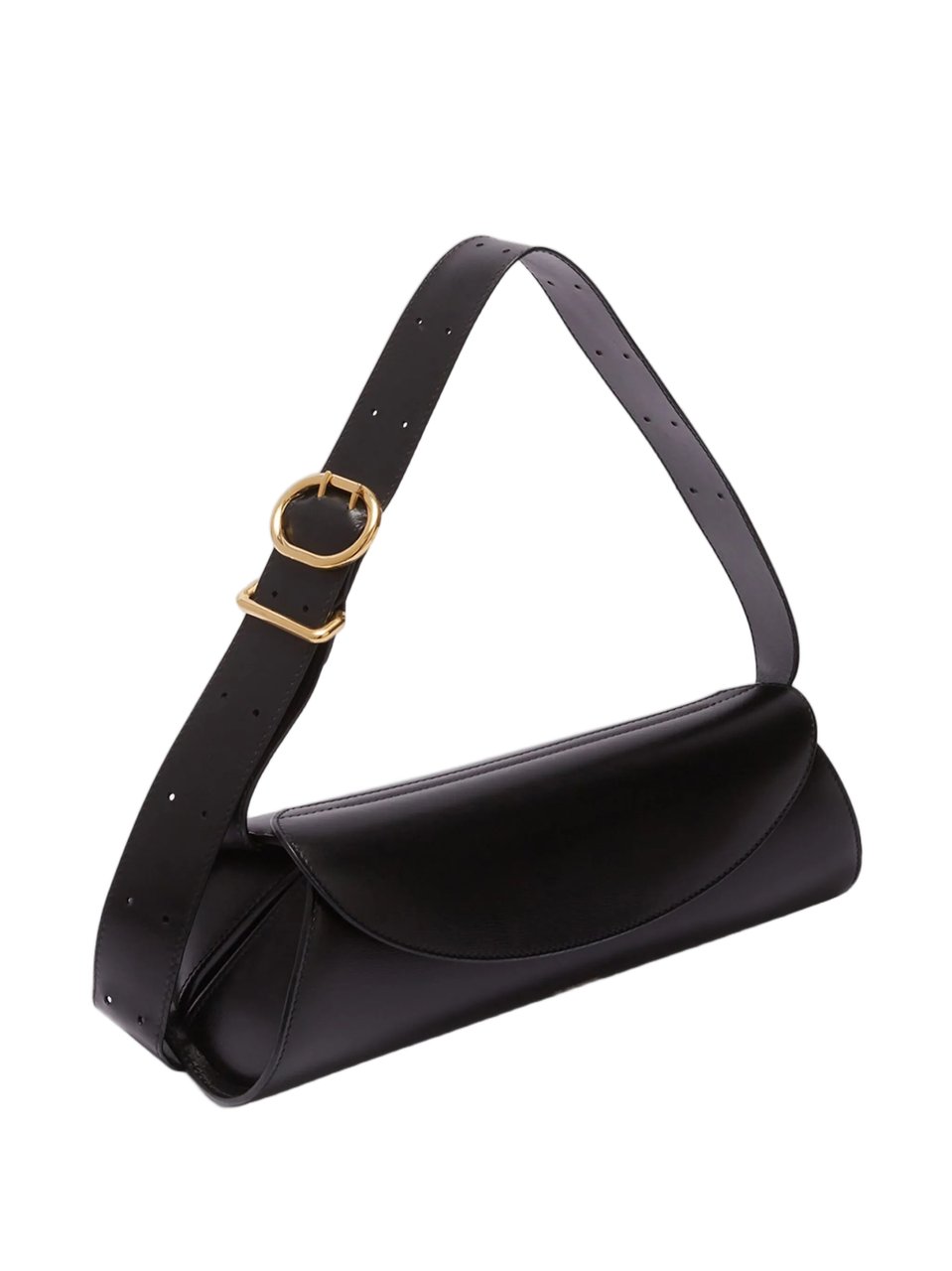 Jil Sander Black Cannolo Calf Leather Handbag Zwart