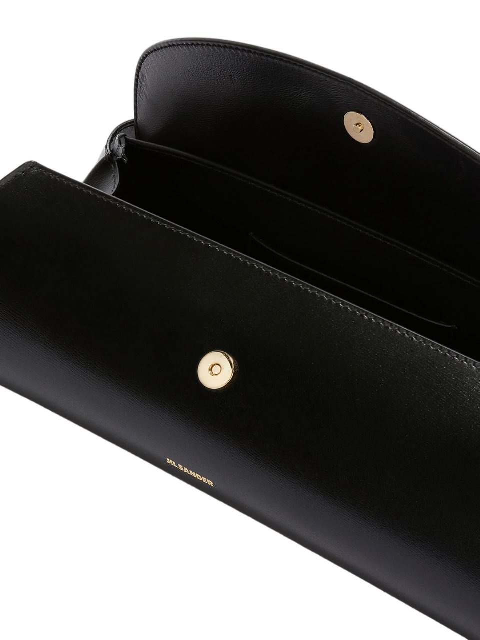 Jil Sander Black Cannolo Calf Leather Handbag Zwart