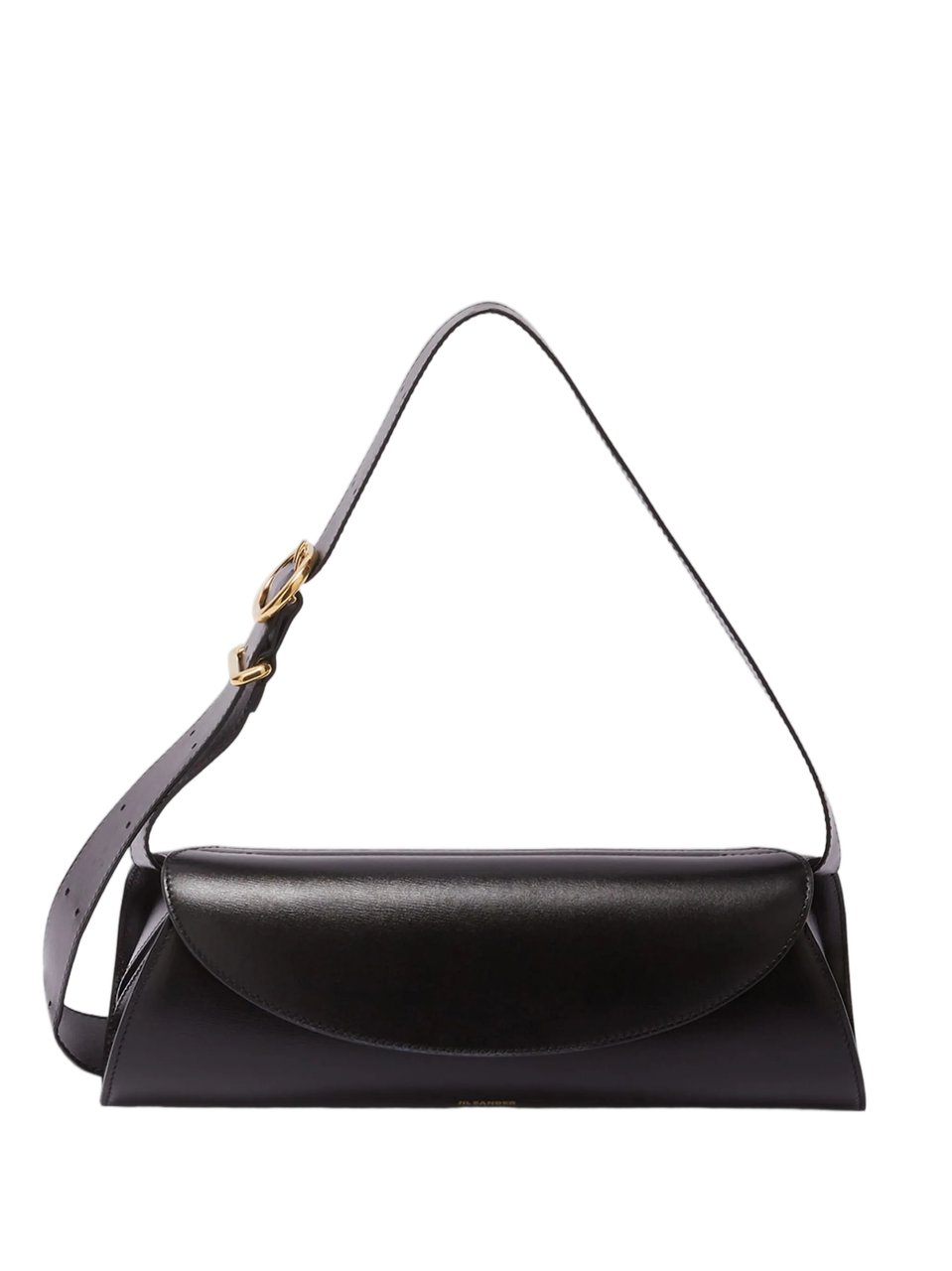 Jil Sander Black Cannolo Calf Leather Handbag Zwart