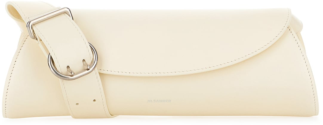 Jil Sander Jil Sander Ivory nappa leather small Cannolo shoulder bag Neutraal
